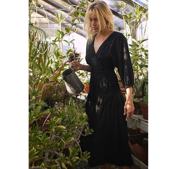 Free People Dresses & Skirts - New Free People On The Move Midi Dress free-est $118 X-SMALL Black